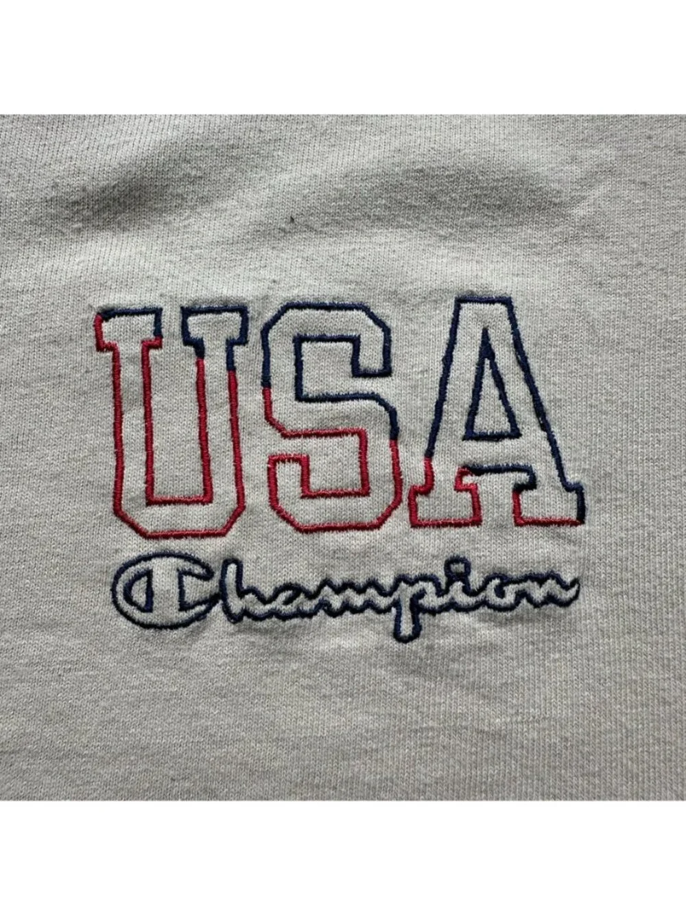 Vintage Y2K Champion Team USA T-Shirt Beige L Embroidered Neutral Sporty Olympic - Picture 2 of 5
